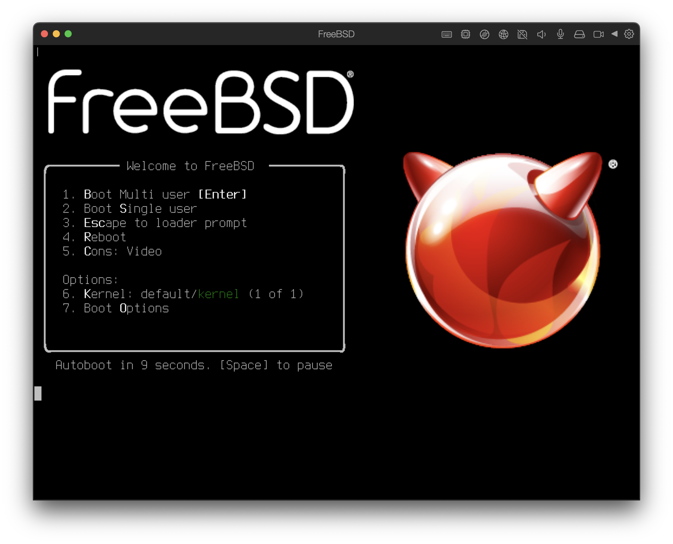 FreeBSD booted on Parallels