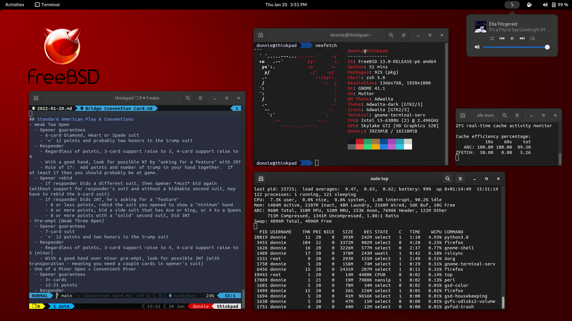 FreeBSD 13.0 running Gnome 41.1 by donniep
