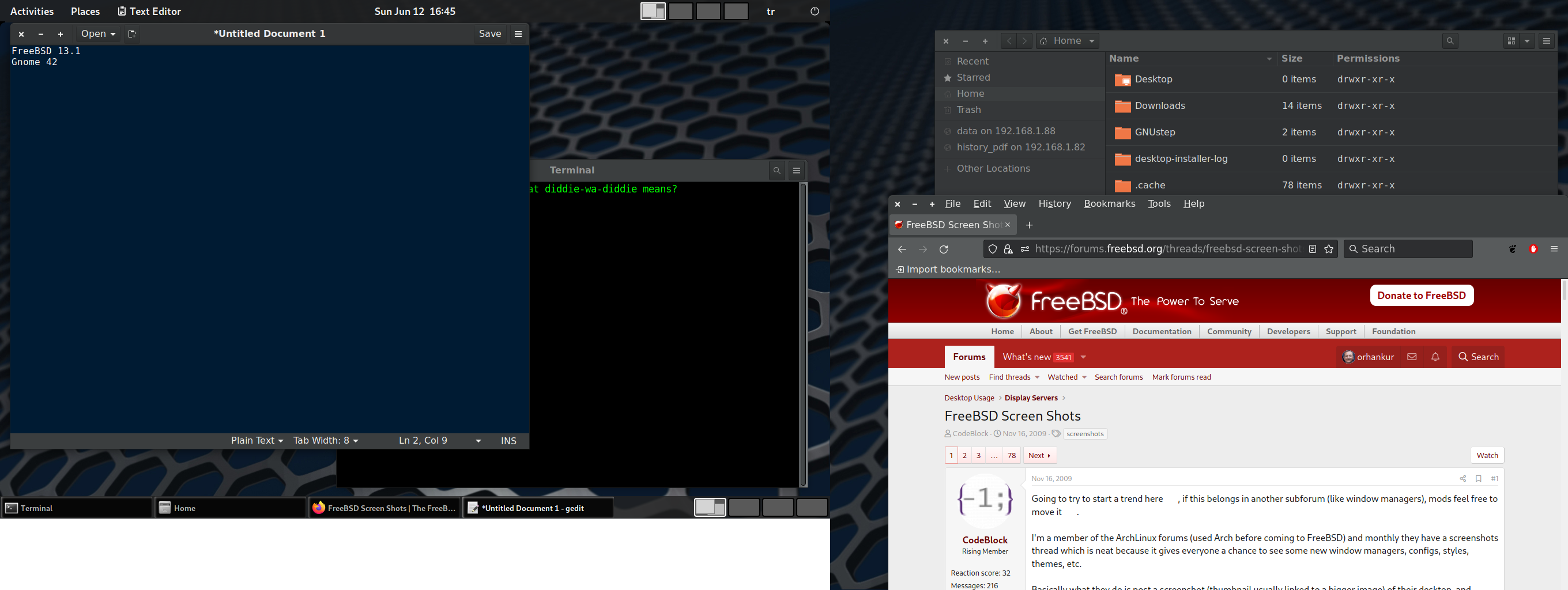 FreeBSD 13.1 running Gnome 42 by orhankur